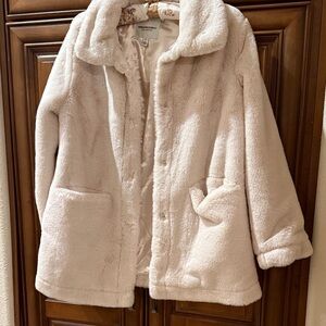 Urban Republic girls collection creamy white faux fur coat